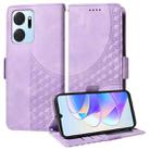 For Honor X7a 4G / Play7T Embossed Rhombus Starry Leather Phone Case(Purple) - 1