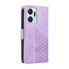 For Honor X7a 4G / Play7T Embossed Rhombus Starry Leather Phone Case(Purple) - 3