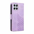 For Honor X8 4G / X30i Embossed Rhombus Starry Leather Phone Case(Purple) - 3