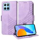 For Honor X8 5G / X8a 5G Embossed Rhombus Starry Leather Phone Case(Purple) - 1