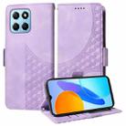 For Honor X6 4G / X6s Embossed Rhombus Starry Leather Phone Case(Purple) - 1