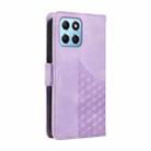 For Honor X6 4G / X6s Embossed Rhombus Starry Leather Phone Case(Purple) - 3
