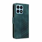 For Honor X8a 4G Embossed Rhombus Starry Leather Phone Case(Green) - 3