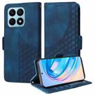 For Honor X8a 4G Embossed Rhombus Starry Leather Phone Case(Blue) - 1