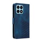 For Honor X8a 4G Embossed Rhombus Starry Leather Phone Case(Blue) - 3