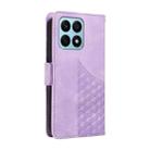 For Honor X8a 4G Embossed Rhombus Starry Leather Phone Case(Purple) - 3