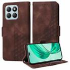 For Honor X8b Embossed Rhombus Starry Leather Phone Case(Brown) - 1