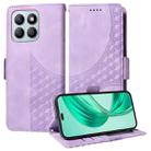 For Honor X8b Embossed Rhombus Starry Leather Phone Case(Purple) - 1