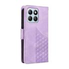 For Honor X8b Embossed Rhombus Starry Leather Phone Case(Purple) - 3