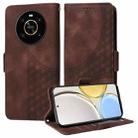 For Honor X9 5G / 4G Embossed Rhombus Starry Leather Phone Case(Brown) - 1