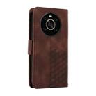 For Honor X9 5G / 4G Embossed Rhombus Starry Leather Phone Case(Brown) - 3