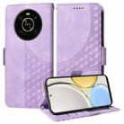 For Honor X9 5G / 4G Embossed Rhombus Starry Leather Phone Case(Purple) - 1