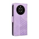 For Honor X9 5G / 4G Embossed Rhombus Starry Leather Phone Case(Purple) - 3