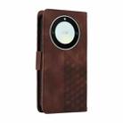 For Honor Magic5 Lite Embossed Rhombus Starry Leather Phone Case(Brown) - 3