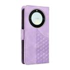 For Honor Magic5 Lite Embossed Rhombus Starry Leather Phone Case(Purple) - 3