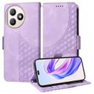 For Honor X50i 5G / 90 Lite Embossed Rhombus Starry Leather Phone Case(Purple) - 1