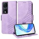 For Honor Play 50 Plus Embossed Rhombus Starry Leather Phone Case(Purple) - 1