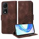 For Honor 90 Smart 5G Global Embossed Rhombus Starry Leather Phone Case(Brown) - 1