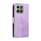 For Honor X6b Embossed Rhombus Starry Leather Phone Case(Purple) - 3