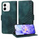 For Honor X60i Embossed Rhombus Starry Leather Phone Case(Green) - 1