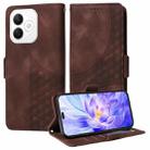 For Honor X60i Embossed Rhombus Starry Leather Phone Case(Brown) - 1