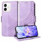 For Honor X60i Embossed Rhombus Starry Leather Phone Case(Purple) - 1