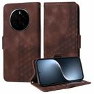 For Honor Magic7 Embossed Rhombus Starry Leather Phone Case(Brown) - 1