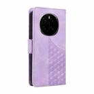For Honor Magic7 Embossed Rhombus Starry Leather Phone Case(Purple) - 3