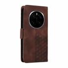 For Honor Magic7 Pro Embossed Rhombus Starry Leather Phone Case(Brown) - 3