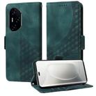 For Honor 300 Pro Embossed Rhombus Starry Leather Phone Case(Green) - 1