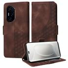 For Honor 300 Pro Embossed Rhombus Starry Leather Phone Case(Brown) - 1