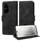 For Honor 300 Ultra Embossed Rhombus Starry Leather Phone Case(Black) - 1