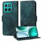 For Honor X8c 4G Embossed Rhombus Starry Leather Phone Case(Green) - 1