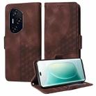 For Honor 400 Embossed Rhombus Starry Leather Phone Case(Brown) - 1