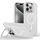 For iPhone 15 Pro Skin Feel Lens Holder Magsafe Phone Case(Transparent) - 1