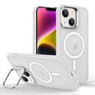 For iPhone 14 Plus Magsafe Skin Feel Lens Holder Phone Case(Transparent) - 1