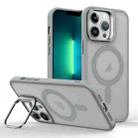 For iPhone 13 Pro Magsafe Skin Feel Lens Holder Phone Case(Titanium Grey) - 1