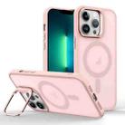 For iPhone 13 Pro Skin Feel Lens Holder Magsafe Phone Case(Pink) - 1