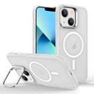 For iPhone 13 mini Magsafe Skin Feel Lens Holder Phone Case(Transparent) - 1