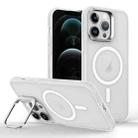 For iPhone 12 Pro Max Skin Feel Lens Holder Magsafe Phone Case(Transparent) - 1