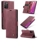 For Samsung Galaxy Note20 CaseMe Multifunctional Horizontal Flip Leather Case, with Card Slot & Holder & Wallet(Wine Red) - 1