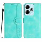 For Xiaomi Redmi 13 4G Heart Pattern Skin Feel Leather Phone Case(Light Blue) - 1