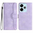 For Xiaomi Redmi 13 4G Heart Pattern Skin Feel Leather Phone Case(Purple) - 1