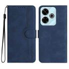 For Xiaomi Redmi 13 4G Heart Pattern Skin Feel Leather Phone Case(Royal Blue) - 1