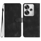 For Xiaomi Poco F6 / Redmi Turbo 3 Heart Pattern Skin Feel Leather Phone Case(Black) - 1