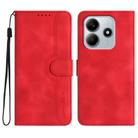 For Redmi Note 14 5G Heart Pattern Skin Feel Leather Phone Case(Red) - 1