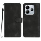 For Redmi Note 14 5G Heart Pattern Skin Feel Leather Phone Case(Black) - 1