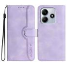 For Redmi Note 14 5G Heart Pattern Skin Feel Leather Phone Case(Purple) - 1