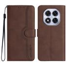 For Redmi Note 14 Pro 5G Heart Pattern Skin Feel Leather Phone Case(Brown) - 1
