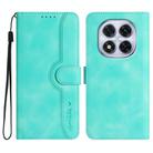 For Redmi Note 14 Pro 5G Heart Pattern Skin Feel Leather Phone Case(Light Blue) - 1